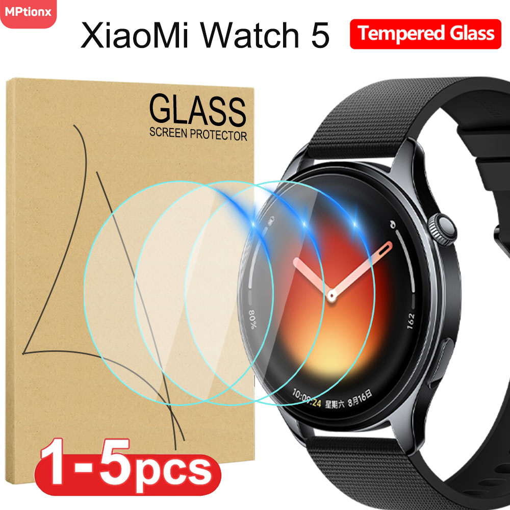 Watch Face Protector - กระจกนิรภัยสำหรับเสี่ยวมี่ วอทช์ 5 สมาร์ทวอทช์ตัวป้องกันหน้าจอ HD ป้องกันรอยขีดข่วนฟิล์มป้องกันสำหรับมิวอทช์