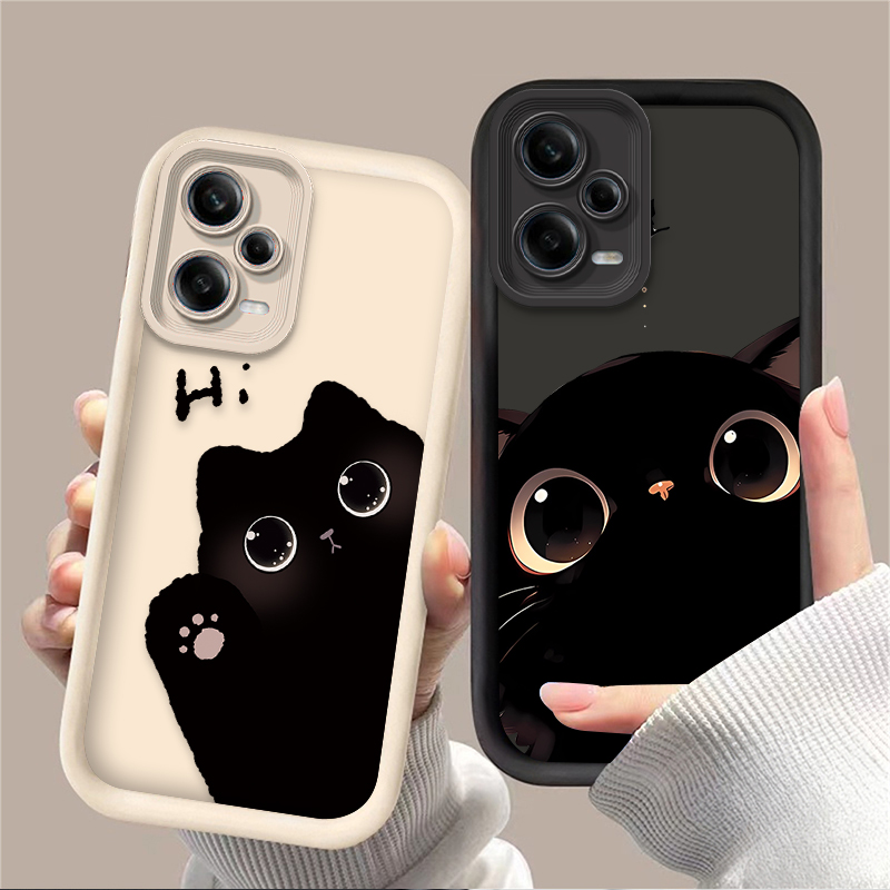 Xiaomi Redmi Note 14 - เคสโทรศัพท์ลายแมวน่ารักตาโต สำหรับ Xiaomi Redmi Note 13