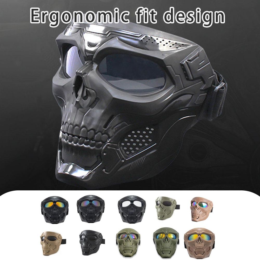 Milanaise Mesh Band - Creative Skull หน้ากากขี่รถจักรยานยนต์ Retro Harley หน้ากากกันฝุ่นหน้ากากใบหน้าแว่นตากลางแจ้งแถบยืดหยุ่นปรับได้
