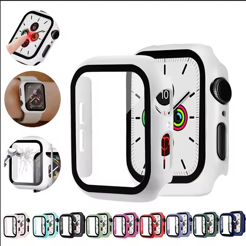 Smartwatch Case - กระจกนิรภัย+ฝาครอบสำหรับแอปเปิ้ลวอทช์ 11 10 42 มม.46 มม.PC