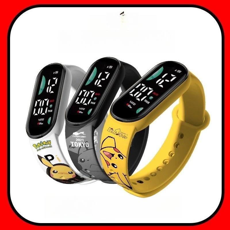 Accessories With Watch - นาฬิกาดิจิตอลลายการ์ตูนโปเกมอน นาฬิกาสปอร์ตกันน้ำเรืองแสงสำหรับนักเรียน น่ารักและสนุกสนาน นาฬิกาสะดวกสบาย ของขวัญสำหรับเพื่อน