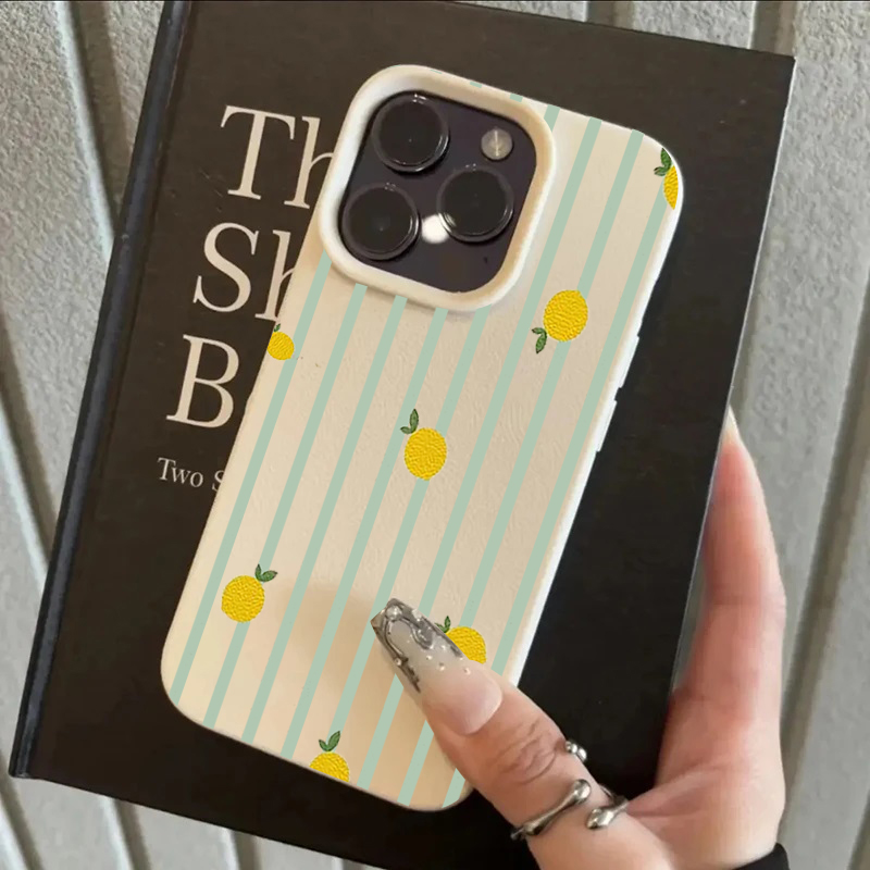 Apple Iphone 15 Pro Max - เคสโทรศัพท์ซิลิโคนลายมะนาวน่ารักกันกระแทกสำหรับ iPhone 17 13 11 Pro