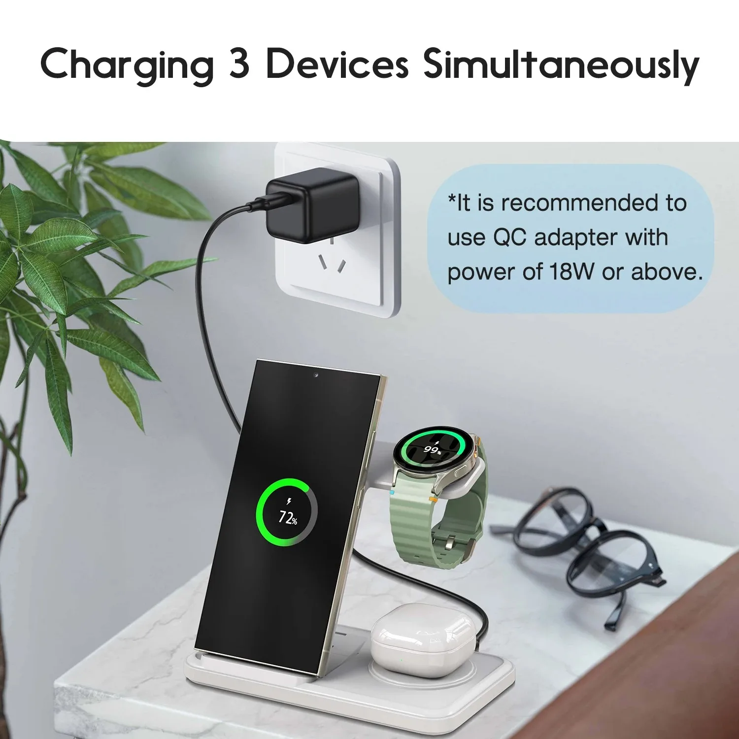 แท่นชาร์จไร้สาย 3-in-1 สำหรับ  - Wireless Charger Watch บทวิจารณ์และราคา