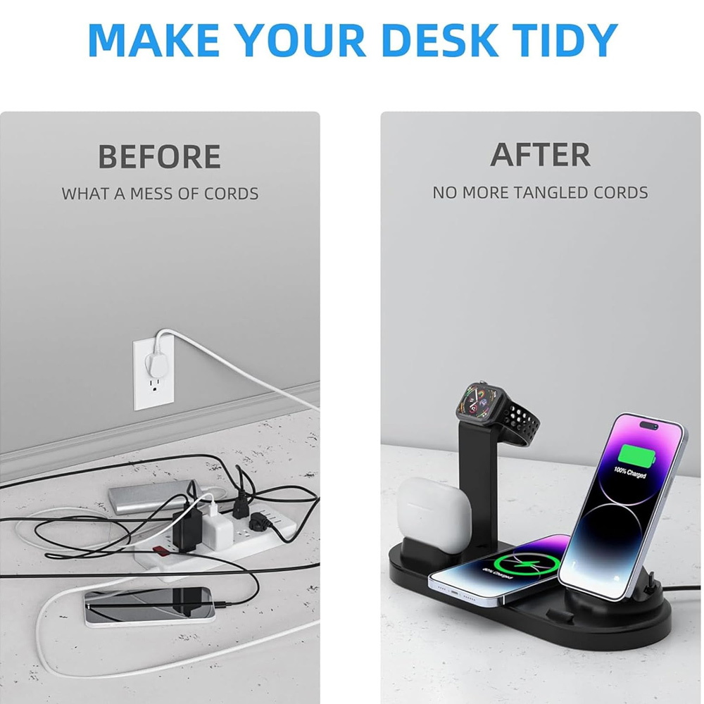 แท่นชาร์จไร้สาย 30W 7 in 1 สำห - Wireless Charger Watch บทวิจารณ์และราคา