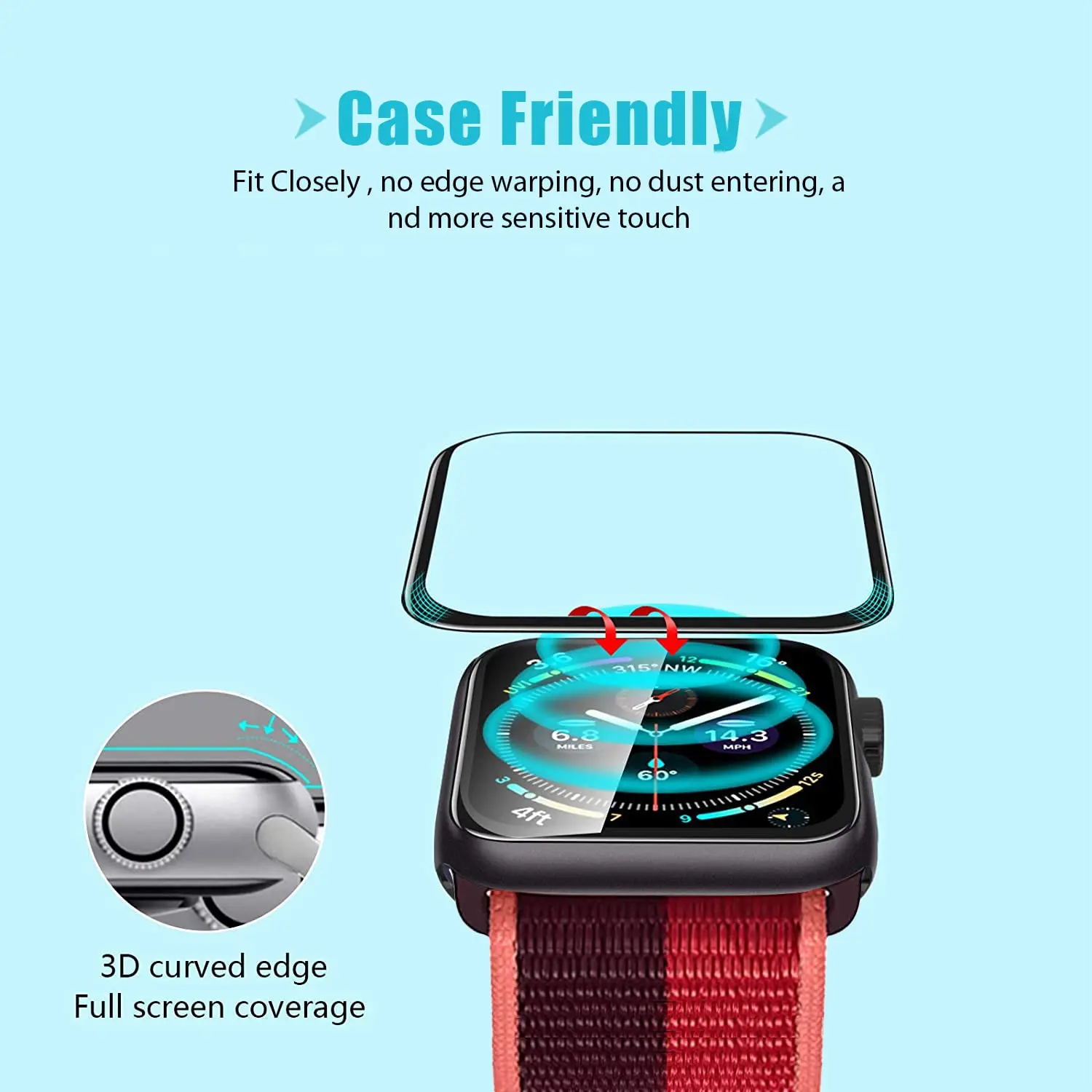 ตัวป้องกันหน้าจอ 3D ฟิล์มกระจก - Apple Smartwatch Accessories บทวิจารณ์และราคา
