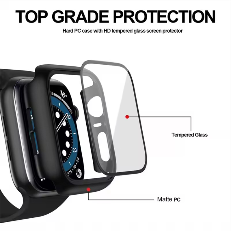 กระจกนิรภัย+ฝาครอบสำหรับแอปเปิ - Smartwatch Case บทวิจารณ์และราคา
