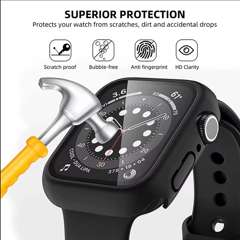 กระจกนิรภัย+ฝาครอบสำหรับแอปเปิ - Smartwatch Case บทวิจารณ์และราคา