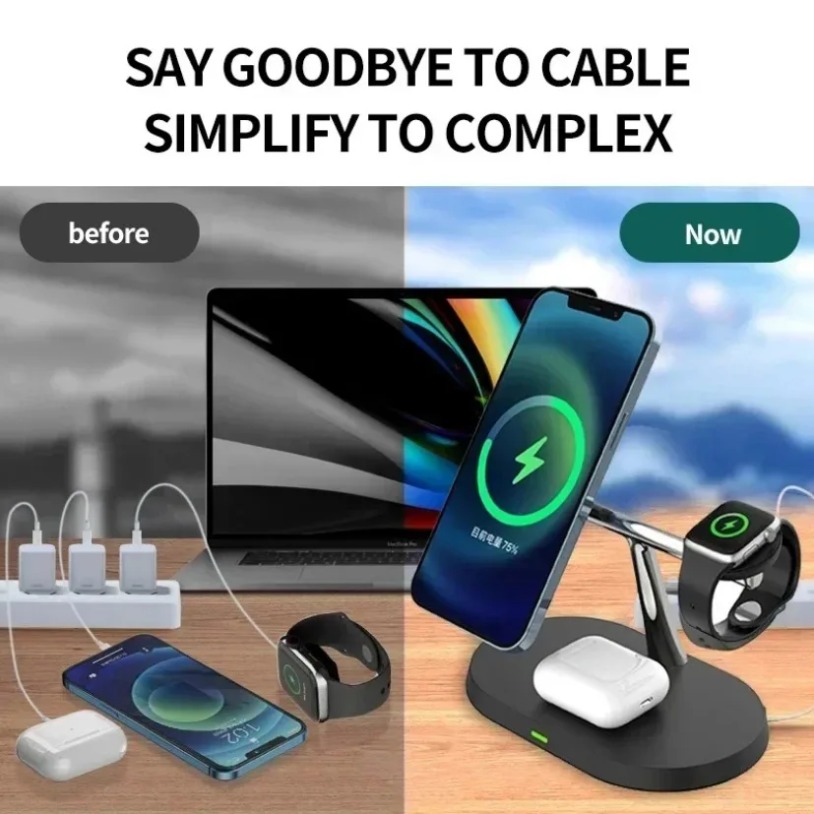 แท่นชาร์จไร้สายแม่เหล็ก 3 in 1 - Wireless Charger Watch บทวิจารณ์และราคา