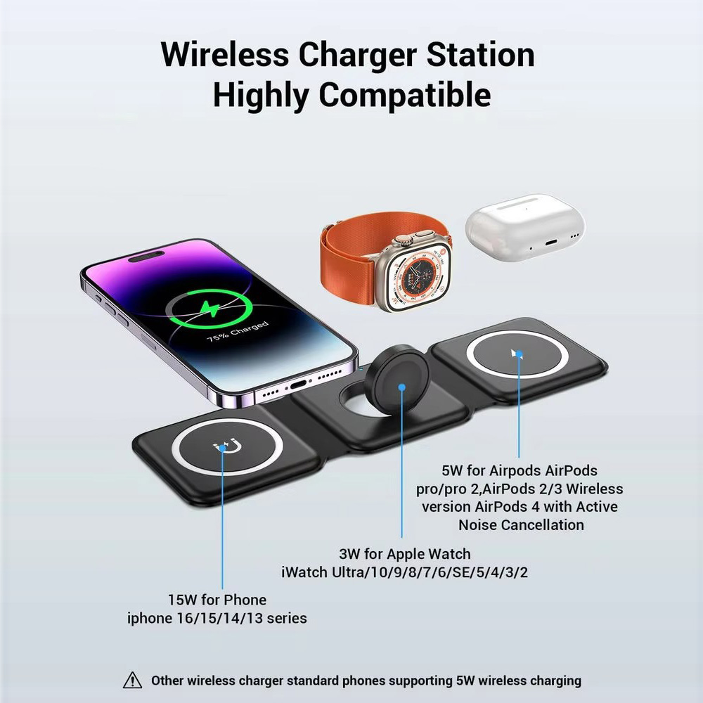 ที่ชาร์จไร้สายแบบพับได้แม่เหล็ - Wireless Charger Watch บทวิจารณ์และราคา
