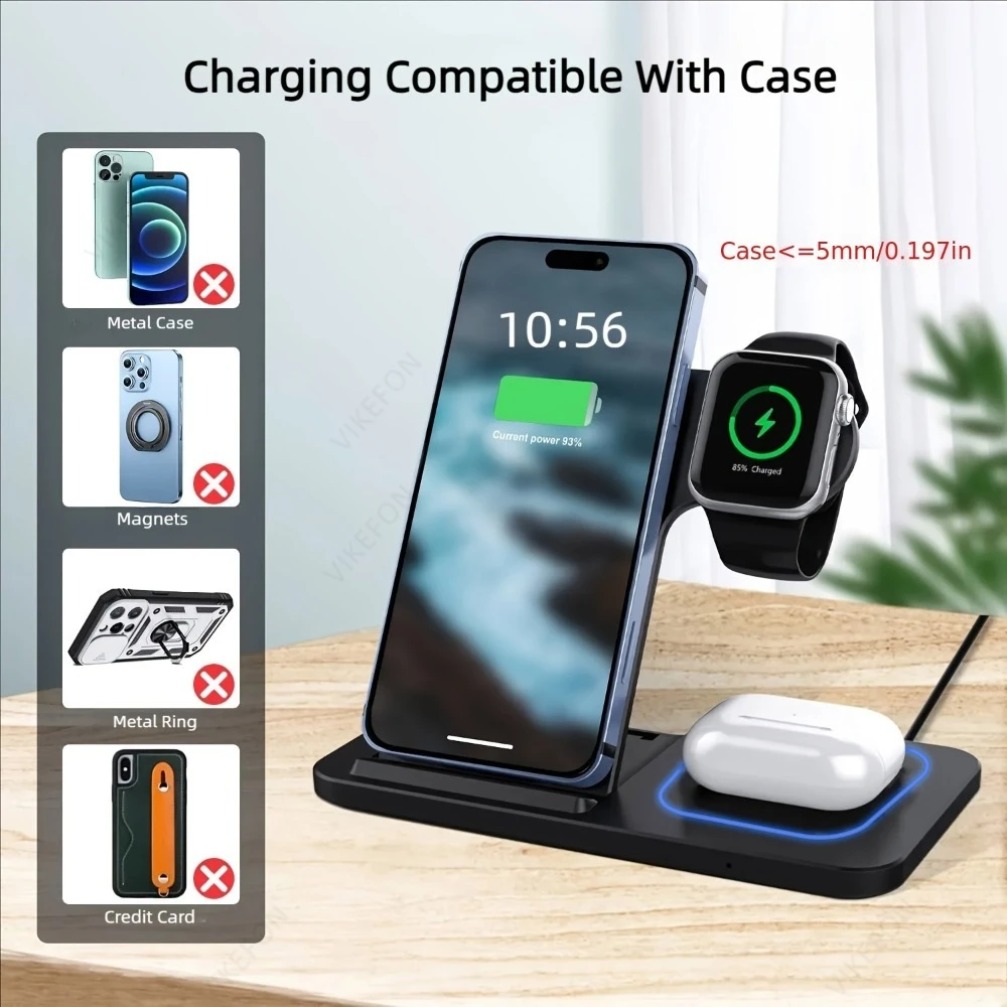 แท่นชาร์จไร้สายแบบพับได้ 3 in  - Wireless Charger Watch บทวิจารณ์และราคา