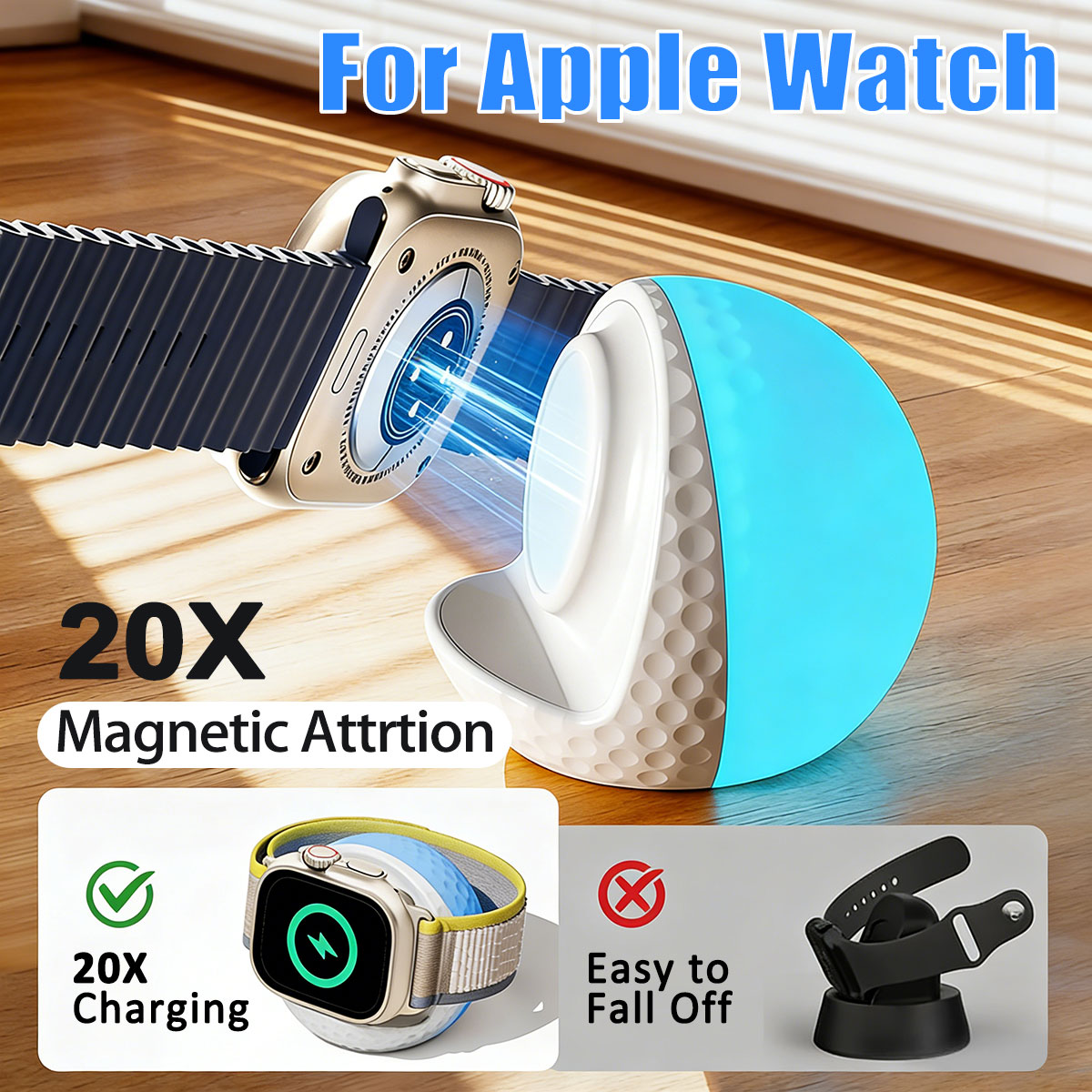 แท่นชาร์จไร้สายแบบพกพาพร้อมไฟ  - Wireless Charger Watch บทวิจารณ์และราคา
