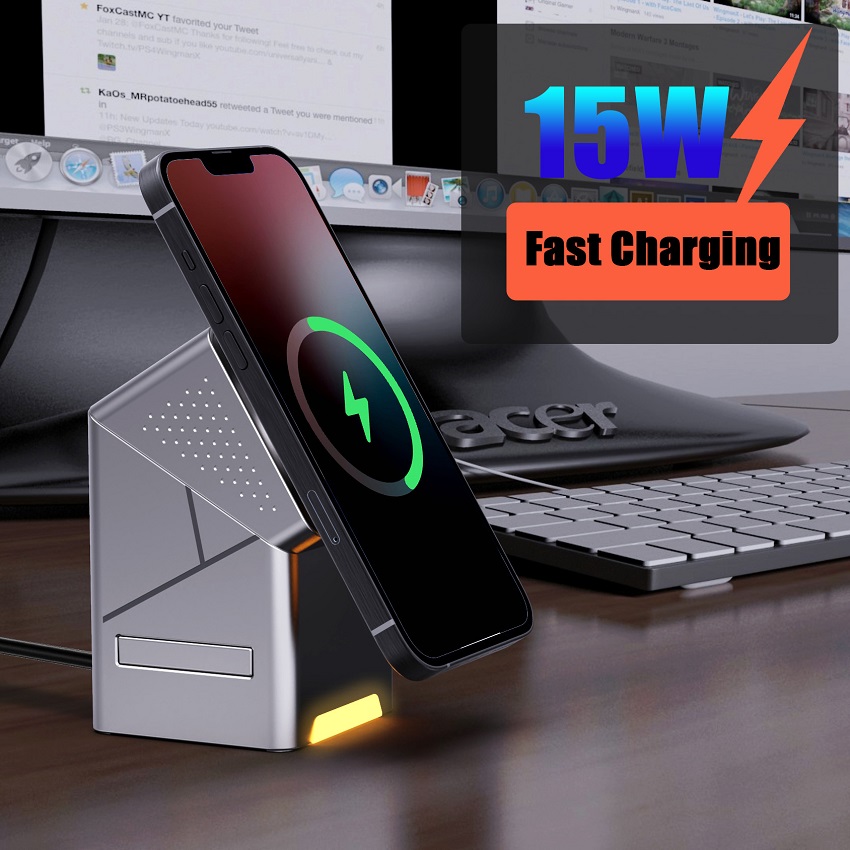แท่นชาร์จไร้สายแม่เหล็ก 3 in 1 - Wireless Charger Watch บทวิจารณ์และราคา